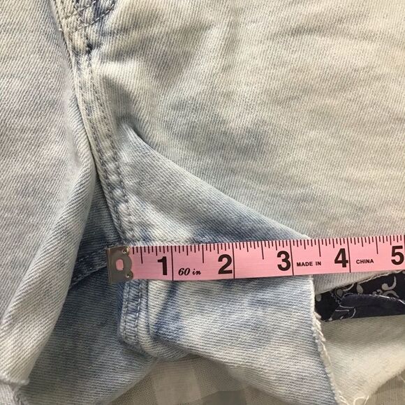Denim jeans mini shorts Old Navy stretch high rise  waisted bleached size 14 - Picture 6 of 10